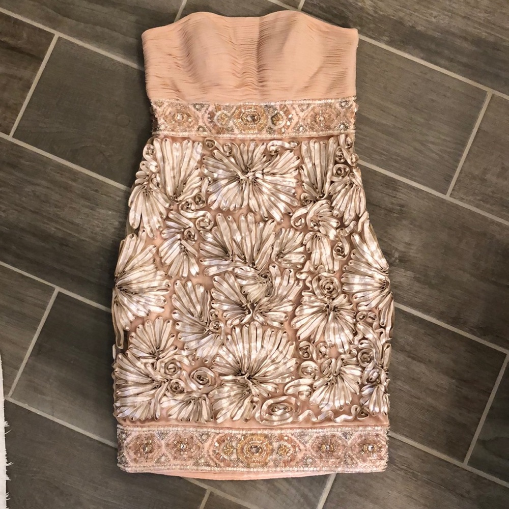 Sue Wong Blush strapless cocktail dress
